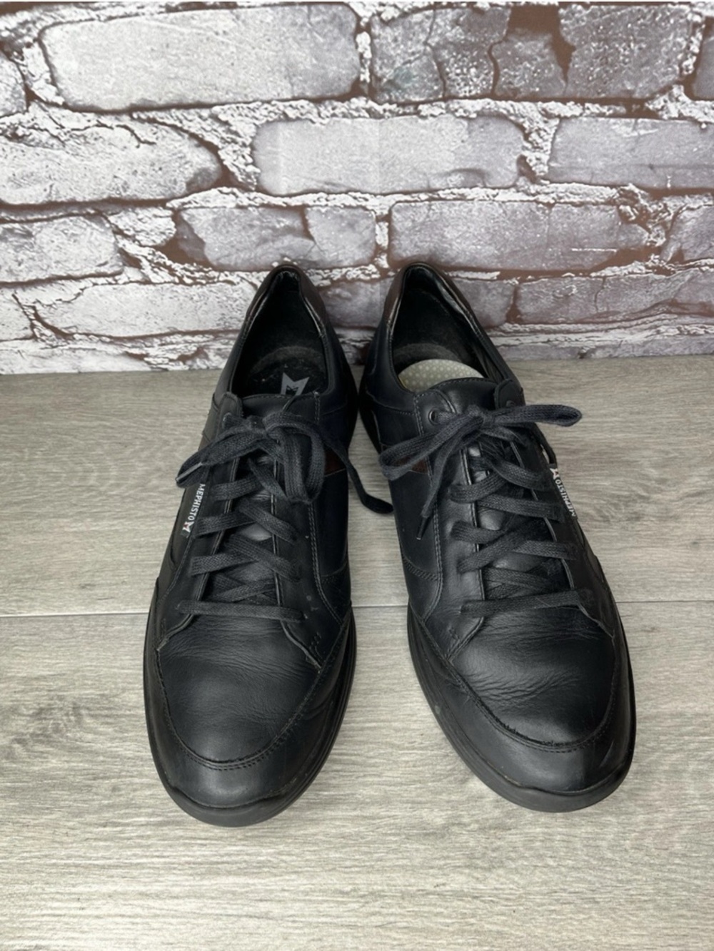 MEPHISTO Frank GoWing Black Leather Lace Up Casual Trainers Sneakers men 11.5 US